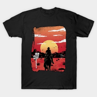 Lone Rider at Sunset T-Shirt